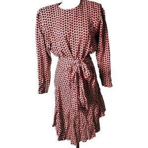 Liz Claiborne Red Ruffled Wrap Dress